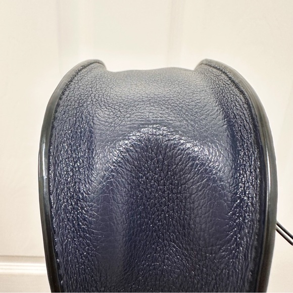 Coach Remi Saddle Bag Midnight Pebble Leather Daisy Appliqué - Picture 9 of 16